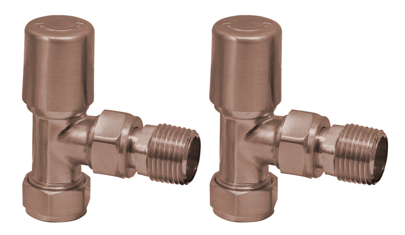 Angled 15mm Radiator Valve Pair