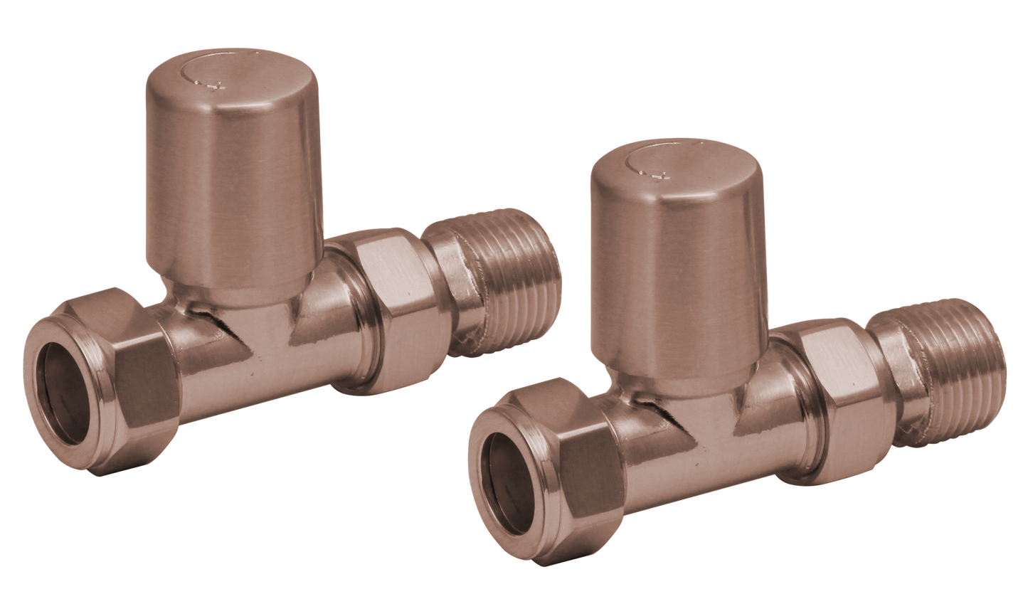 Straight 15mm Radiator Valve Pair