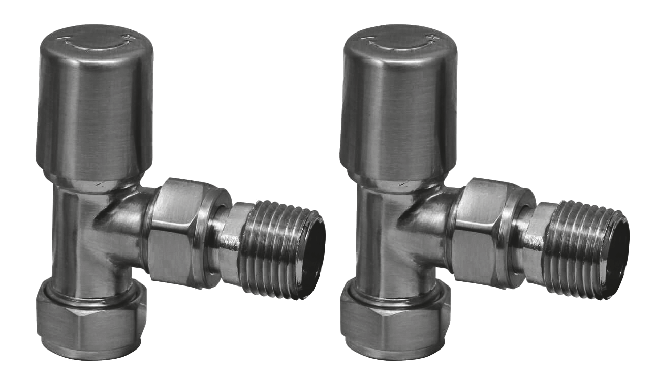 Angled 15mm Radiator Valve Pair