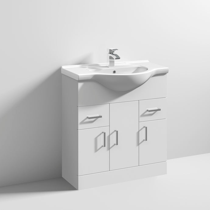 Floor Standing Unit White Round Basin