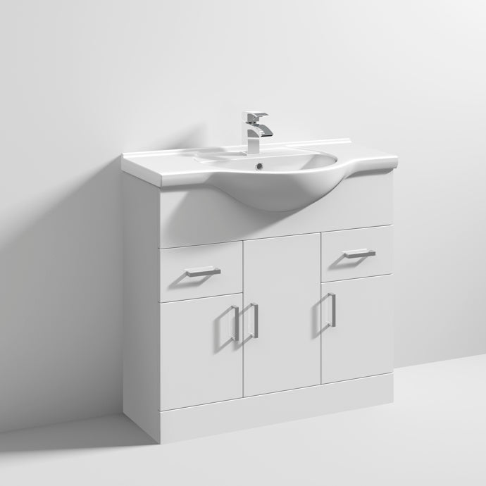 Floor Standing Unit White Round Basin