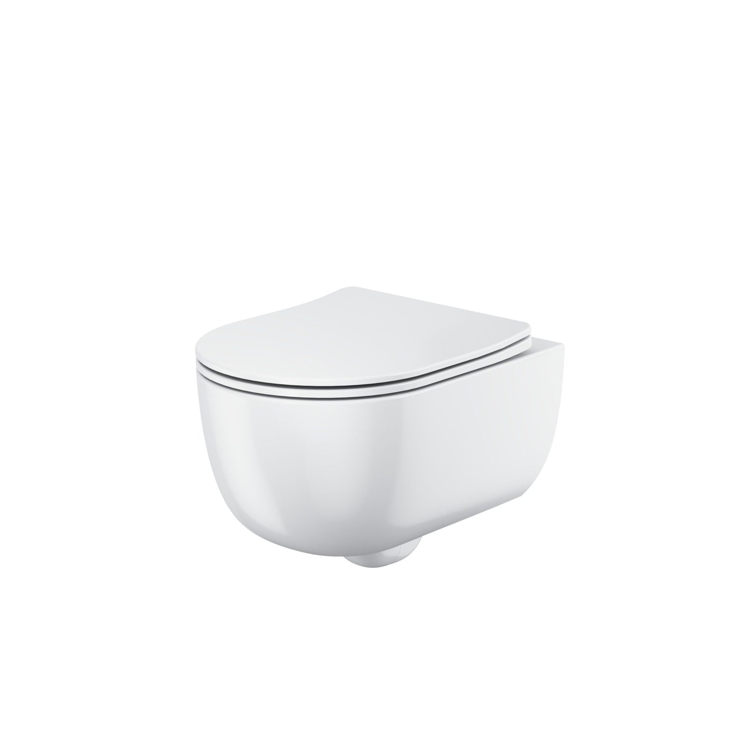 RIVIEA RIMLESS ROUND WALL HUNG PAN INCLUDING SOFT CLOSE SEAT
