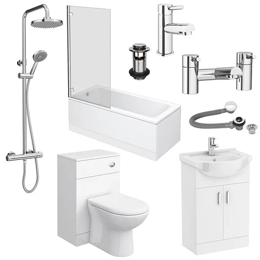 WWP 550 Complete Bathroom With Standard Shower Bath (1700 X 750MM Bath)