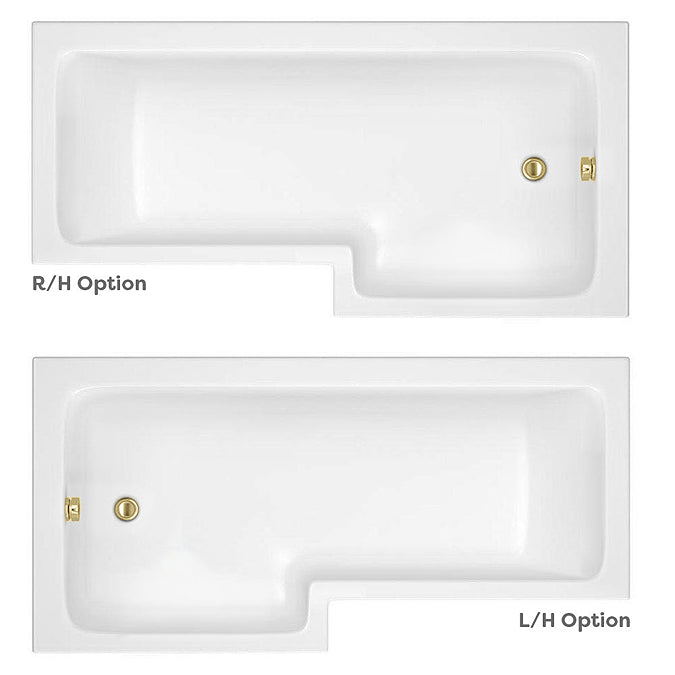 WWP Brushed Brass Luxury Bathroom Suite  (Left Hand Bath)
