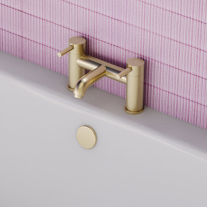 WWP Brushed Brass Luxury Bathroom Suite  (Left Hand Bath)
