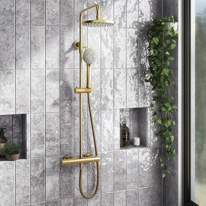 WWP Brushed Brass Luxury Bathroom Suite  (Right Hand Bath)