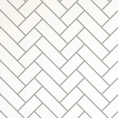 White Herringbone - 250mm x 2700mm x 8mm - Gloss  Finish - Waterproof - Wall and ceiling