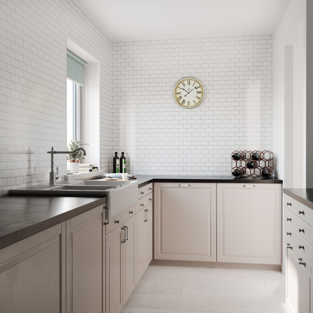 White Metro - 1000mm x 2400mm x 10mm - Gloss - Waterproof - 1 Fire Rated