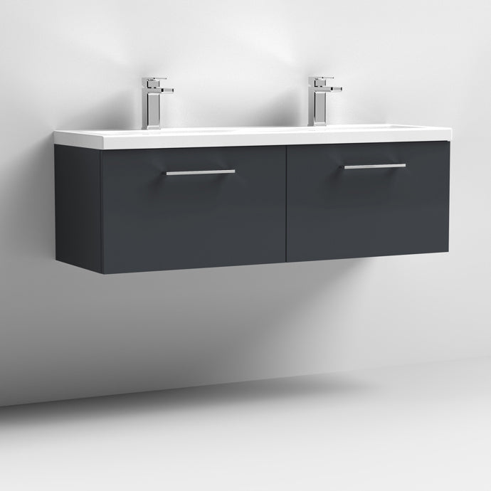 1200mm Wall Hung 2 Drawer Vanity & Double Basin (CBM424)