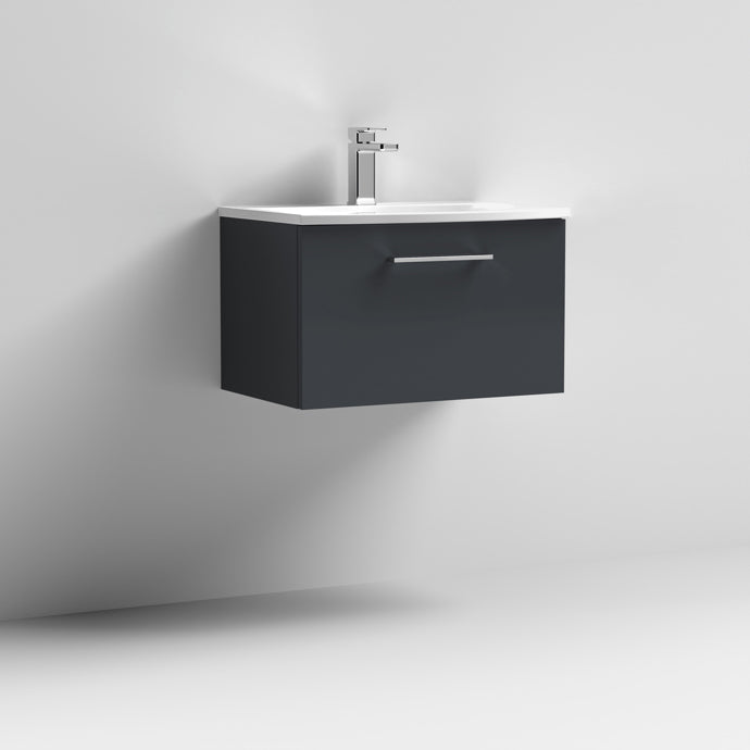 600mm Wall Hung 1 Drawer Vanity & Basin 4