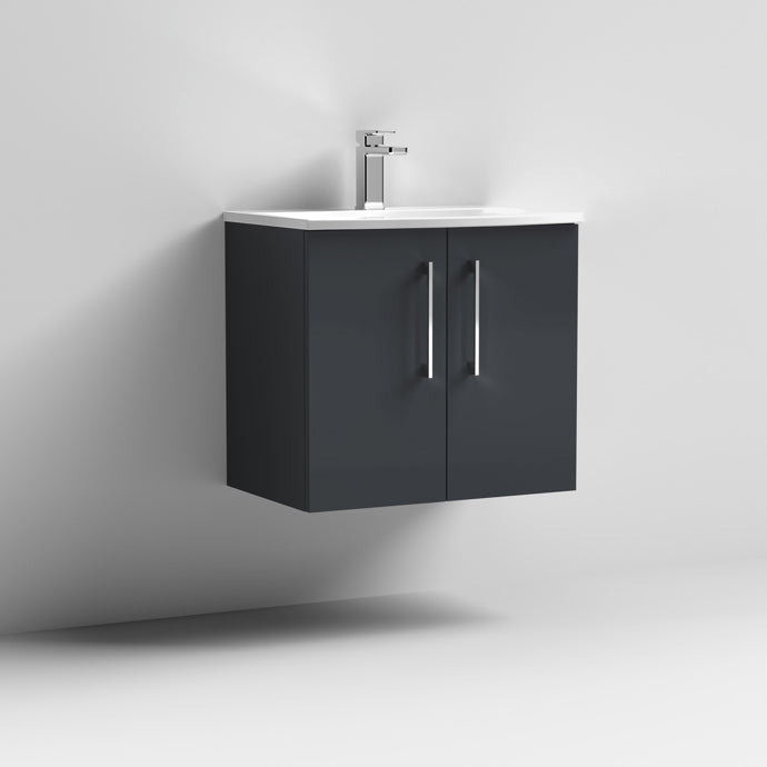 600mm Wall Hung 2 Door Vanity & Basin 4