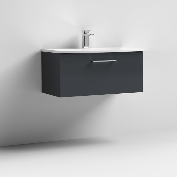 800mm Wall Hung 1 Drawer Vanity & Basin 4