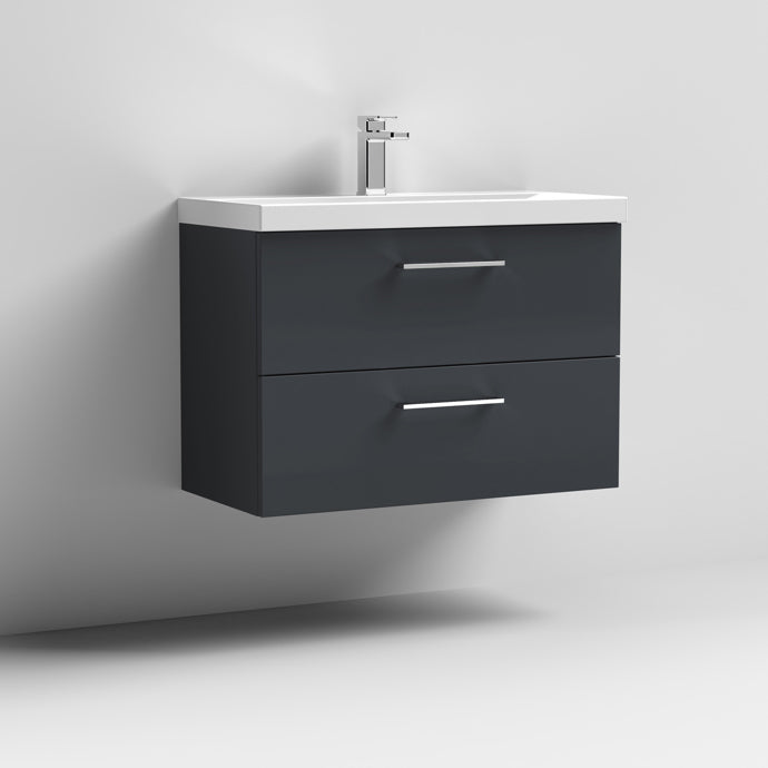800mm Wall Hung 2 Drawer Vanity & Basin 1
