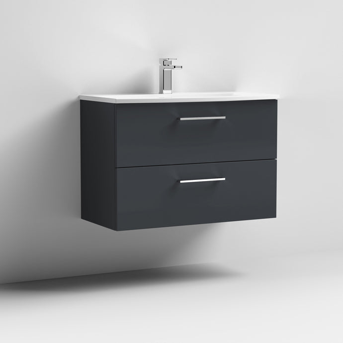 800mm Wall Hung 2 Drawer Vanity & Basin 4
