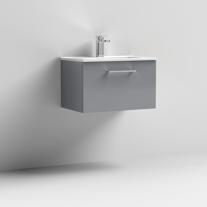 600mm Wall Hung 1 Drawer Vanity & Basin 2