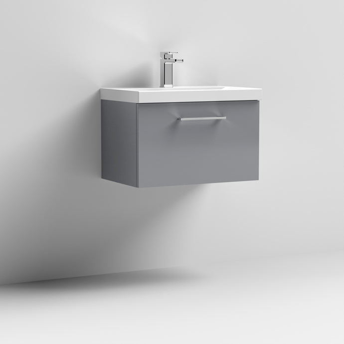 600mm Wall Hung 1 Drawer Vanity & Basin 3