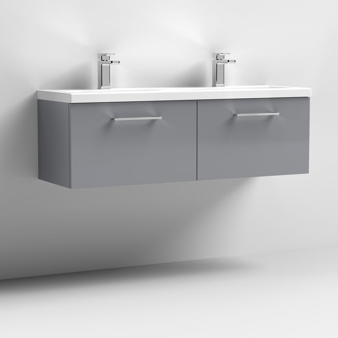 1200mm Wall Hung 2 Drawer Vanity & Double Basin (CBM424)