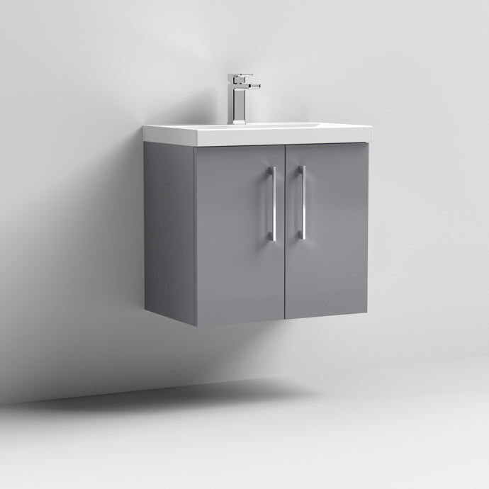 600mm Wall Hung 2 Door Vanity & Basin 1