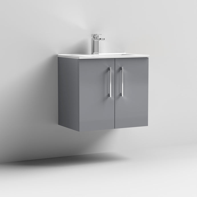 600mm Wall Hung 2 Door Vanity & Basin 2