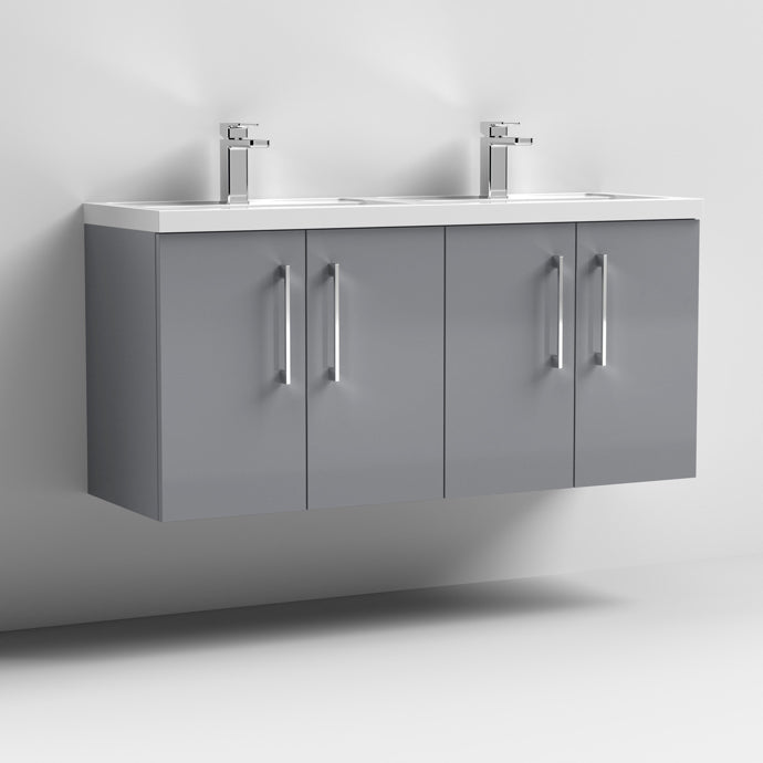 1200mm Wall Hung 4 Door Vanity & Double Basin (PMB424)