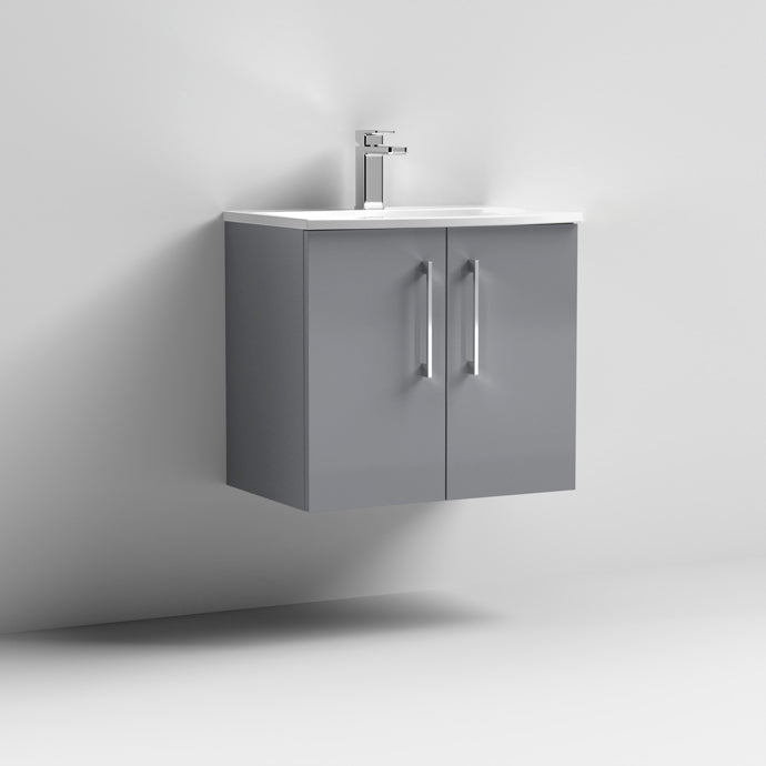 600mm Wall Hung 2 Door Vanity & Basin 4