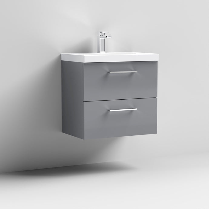 600mm Wall Hung 2 Drawer Vanity & Basin 3