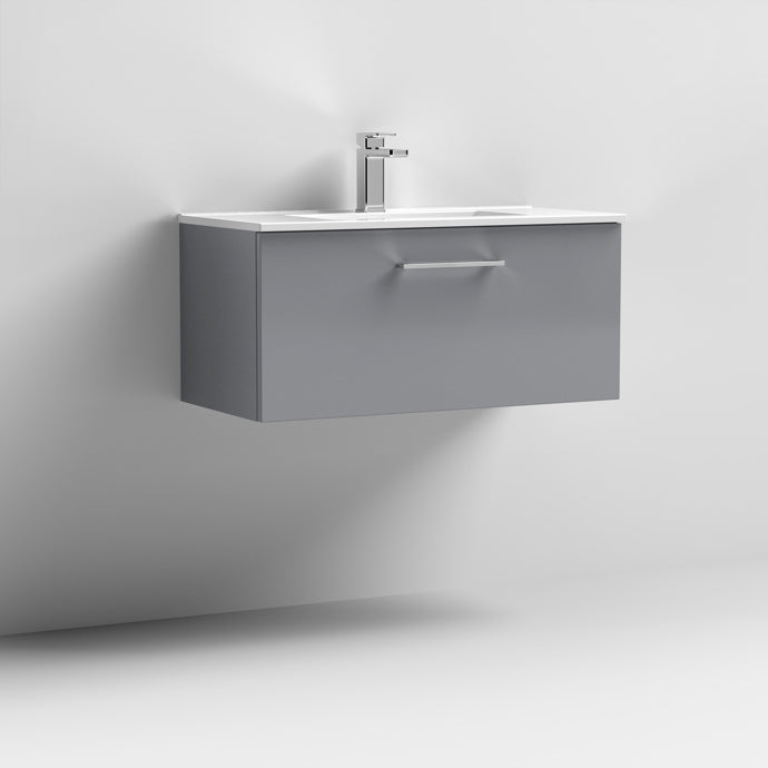 800mm Wall Hung 1 Drawer Vanity & Basin 2