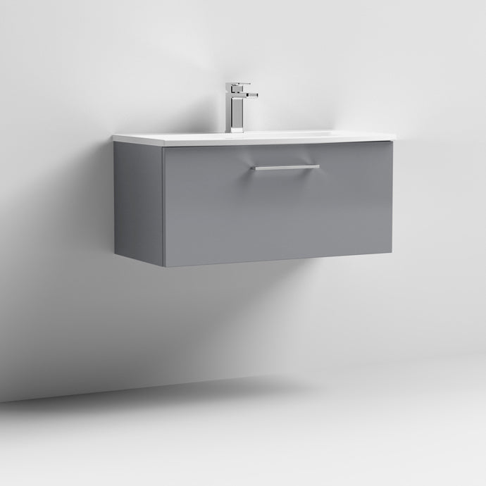 800mm Wall Hung 1 Drawer Vanity & Basin 4