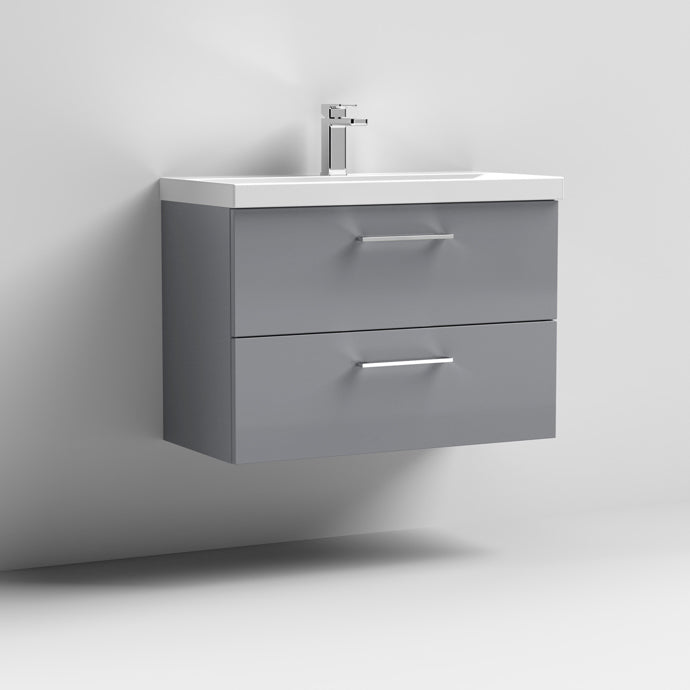 800mm Wall Hung 2 Drawer Vanity & Basin 1