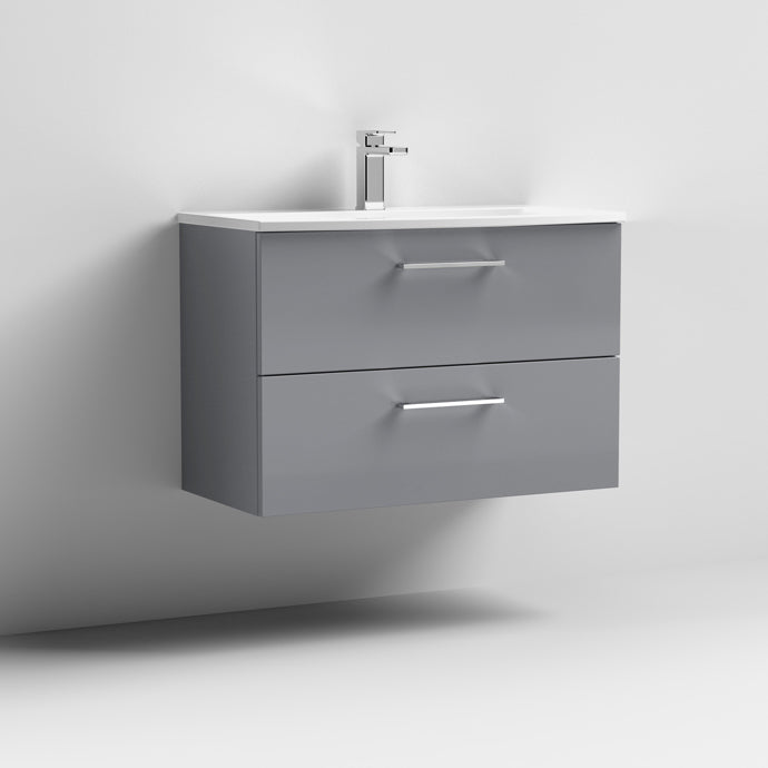 800mm Wall Hung 2 Drawer Vanity & Basin 4
