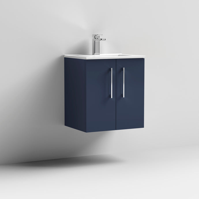 500mm Wall Hung 2 Door Vanity & Basin 2