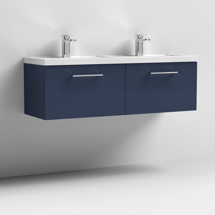 1200mm Wall Hung 2 Drawer Vanity & Double Basin (PMB424)