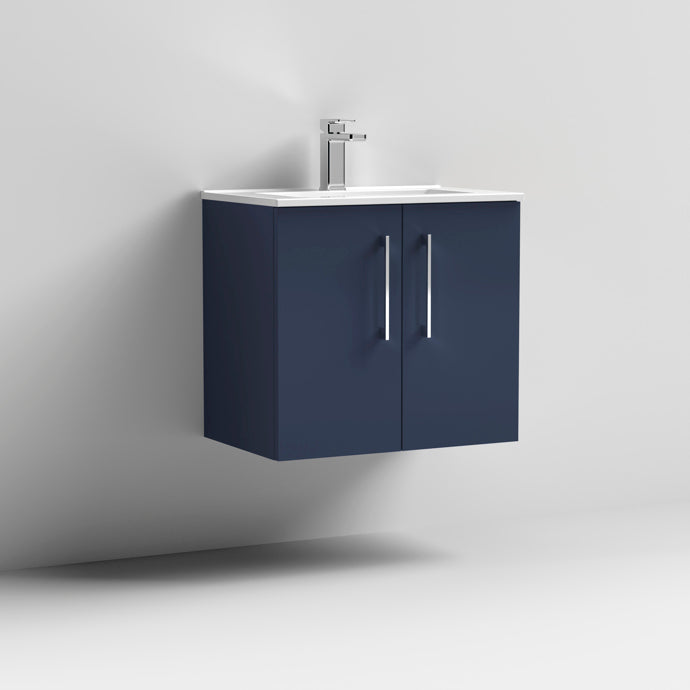 600mm Wall Hung 2 Door Vanity & Basin 2