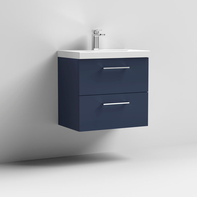 600mm Wall Hung 2 Drawer Vanity & Basin 3