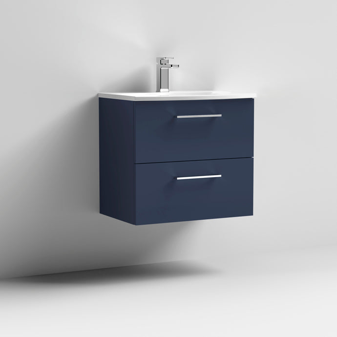 600mm Wall Hung 2 Drawer Vanity & Basin 4