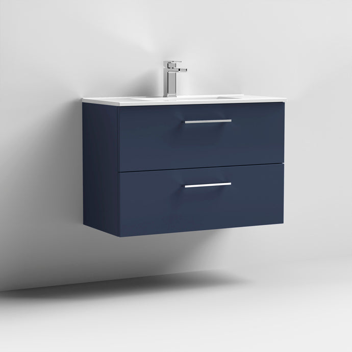 800mm Wall Hung 2 Drawer Vanity & Basin 2