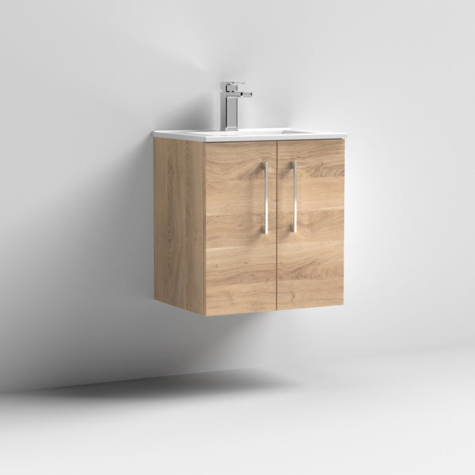500mm Wall Hung 2 Door Vanity & Basin 2