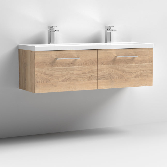 1200mm Wall Hung 2 Drawer Vanity & Double Basin (CBM424)