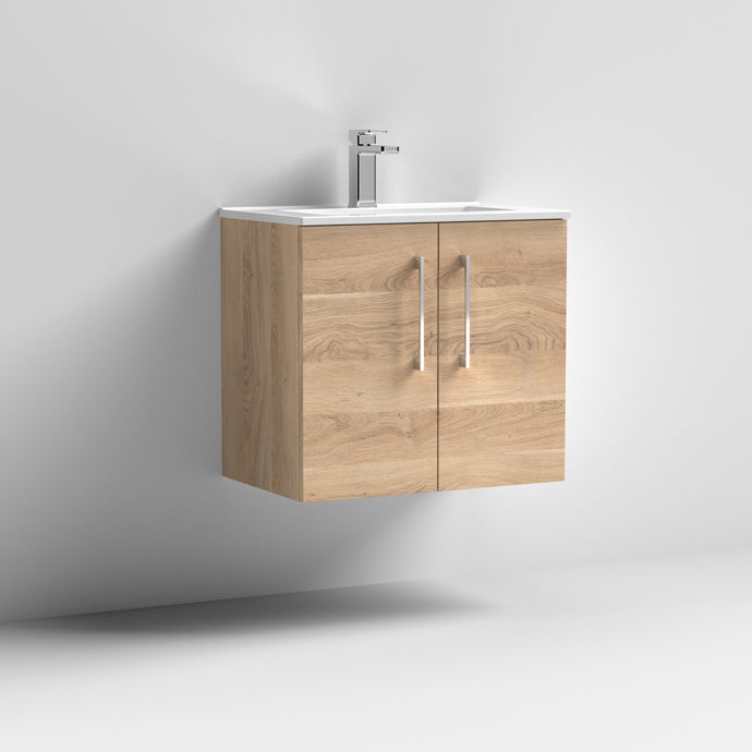 600mm Wall Hung 2 Door Vanity & Basin 2