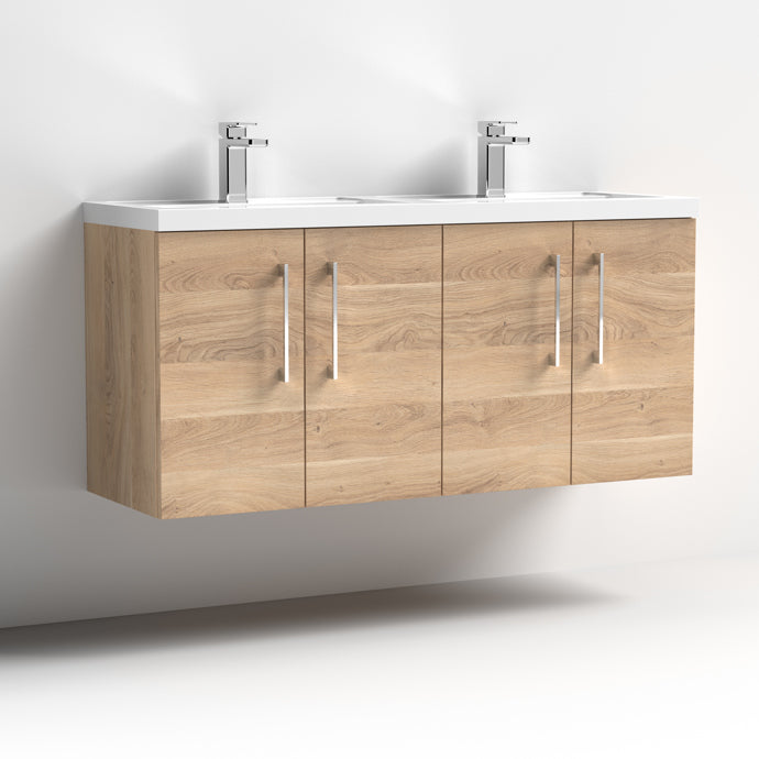 1200mm Wall Hung 4 Door Vanity & Double Basin (PMB424)