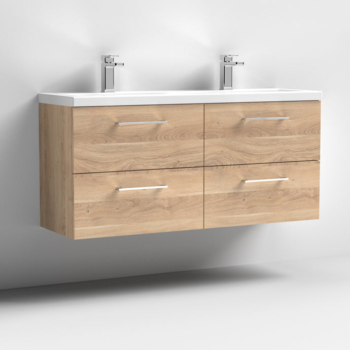 1200mm Wall Hung 4 Drawer Vanity & Double Basin (CBM424)