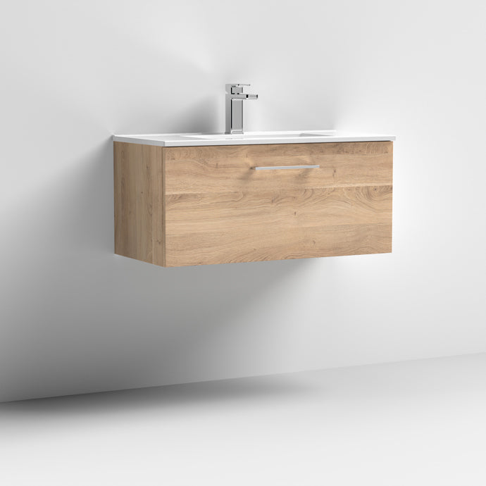 800mm Wall Hung 1 Drawer Vanity & Basin 2