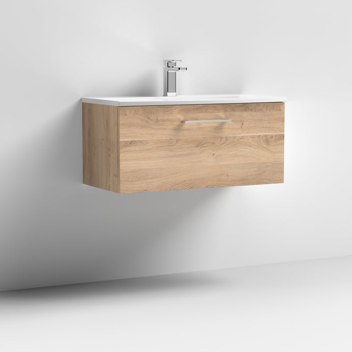 800mm Wall Hung 1 Drawer Vanity & Basin 4