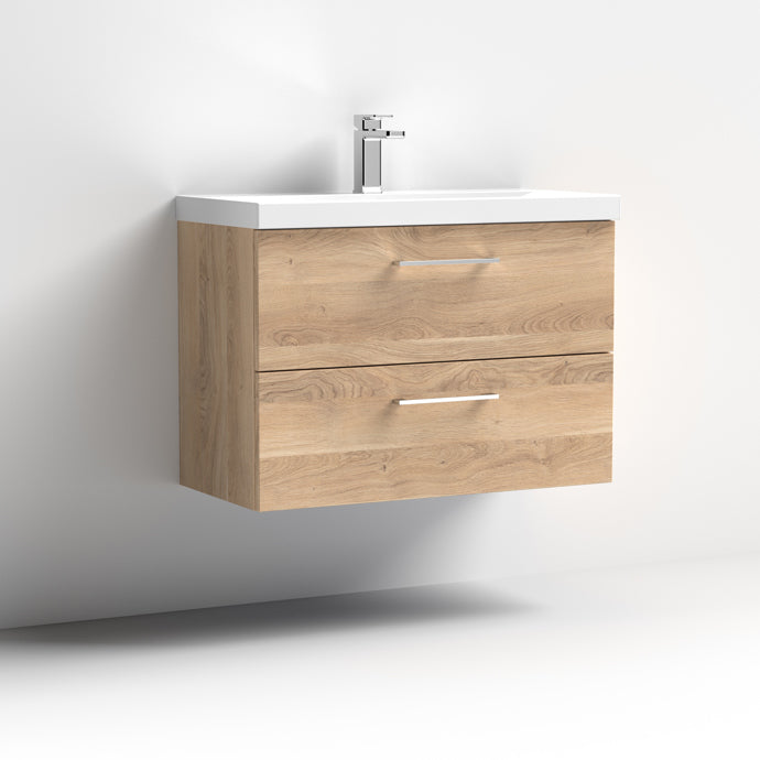 800mm Wall Hung 2 Drawer Vanity & Basin 1