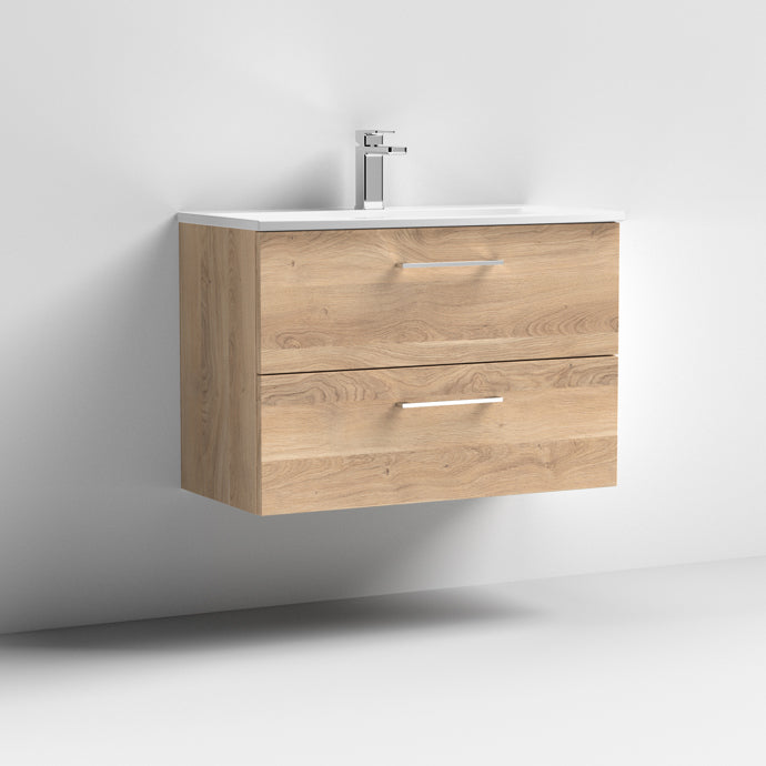 800mm Wall Hung 2 Drawer Vanity & Basin 4