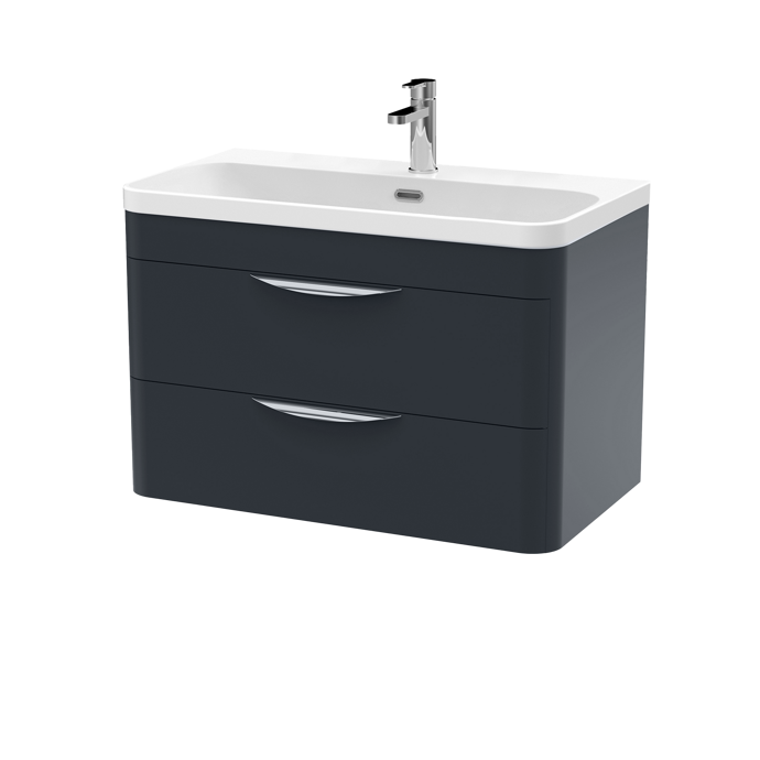 800mm Wall Hung Vanity & Thin Edge Ceramic Basin