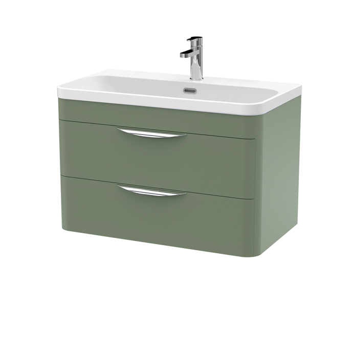 800mm Wall Hung Vanity & Thin Edge Ceramic Basin