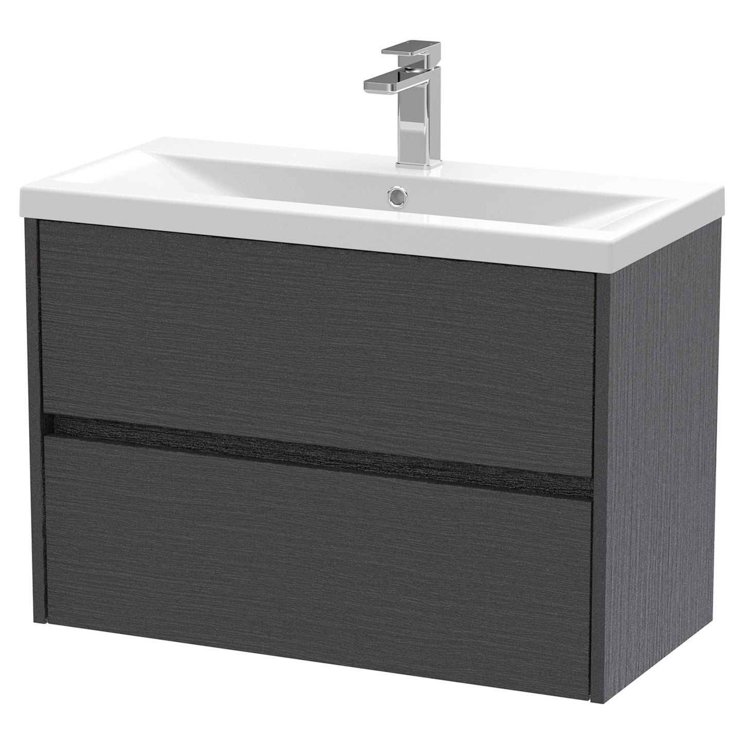 800mm Wall Hung 2-Drawer Unit & Basin 1