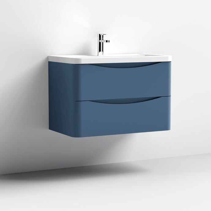 800mm Wall Hung 2 Drawer Vanity & Polymarble Basin