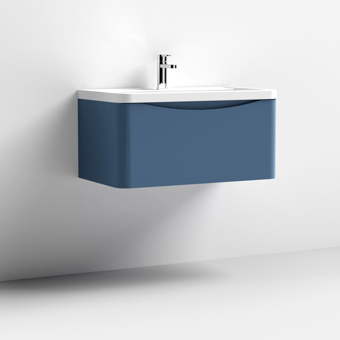 800mm Wall Hung 1 Drawer Vanity & Polymarble Basin